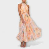 Celeste | Vestido con estampado de acuarela