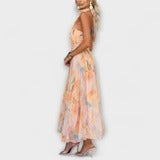 Celeste | Vestido con estampado de acuarela