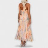 Celeste | Vestido con estampado de acuarela