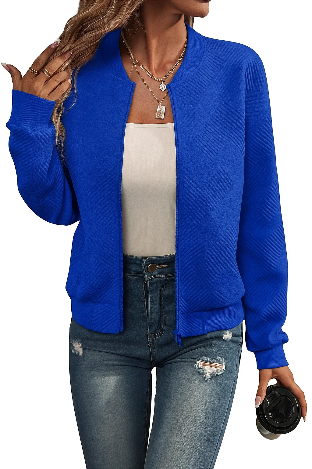 Carolina - Chaqueta bomber con cremallera