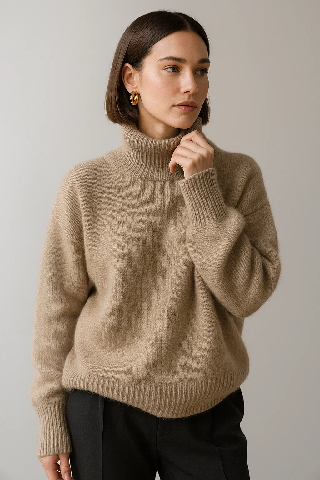 Isabel - Jersey de cachemira con cuello alto