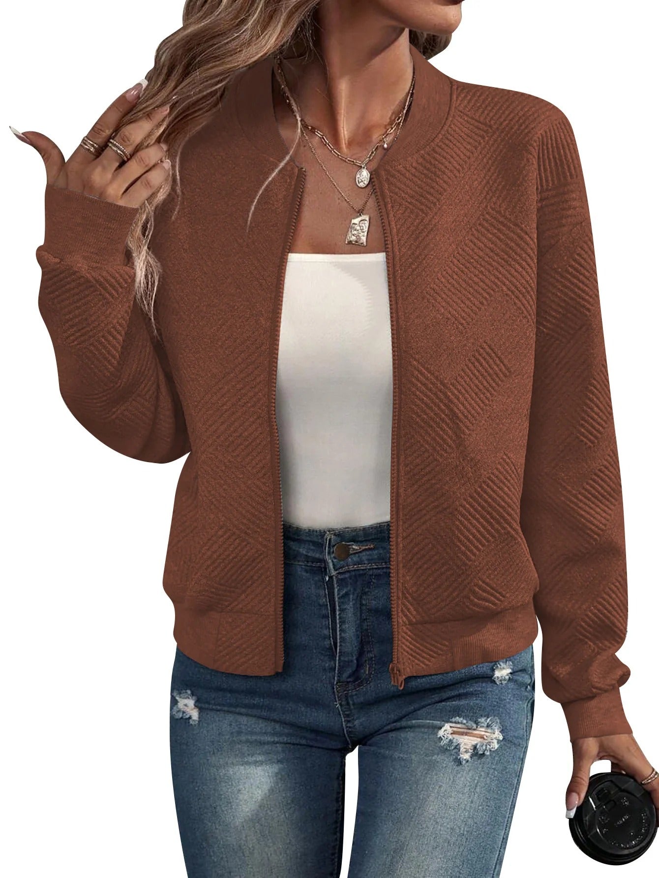 Carolina - Chaqueta bomber con cremallera