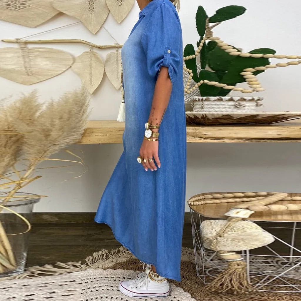 Agua | Vestido largo estilo vaquero