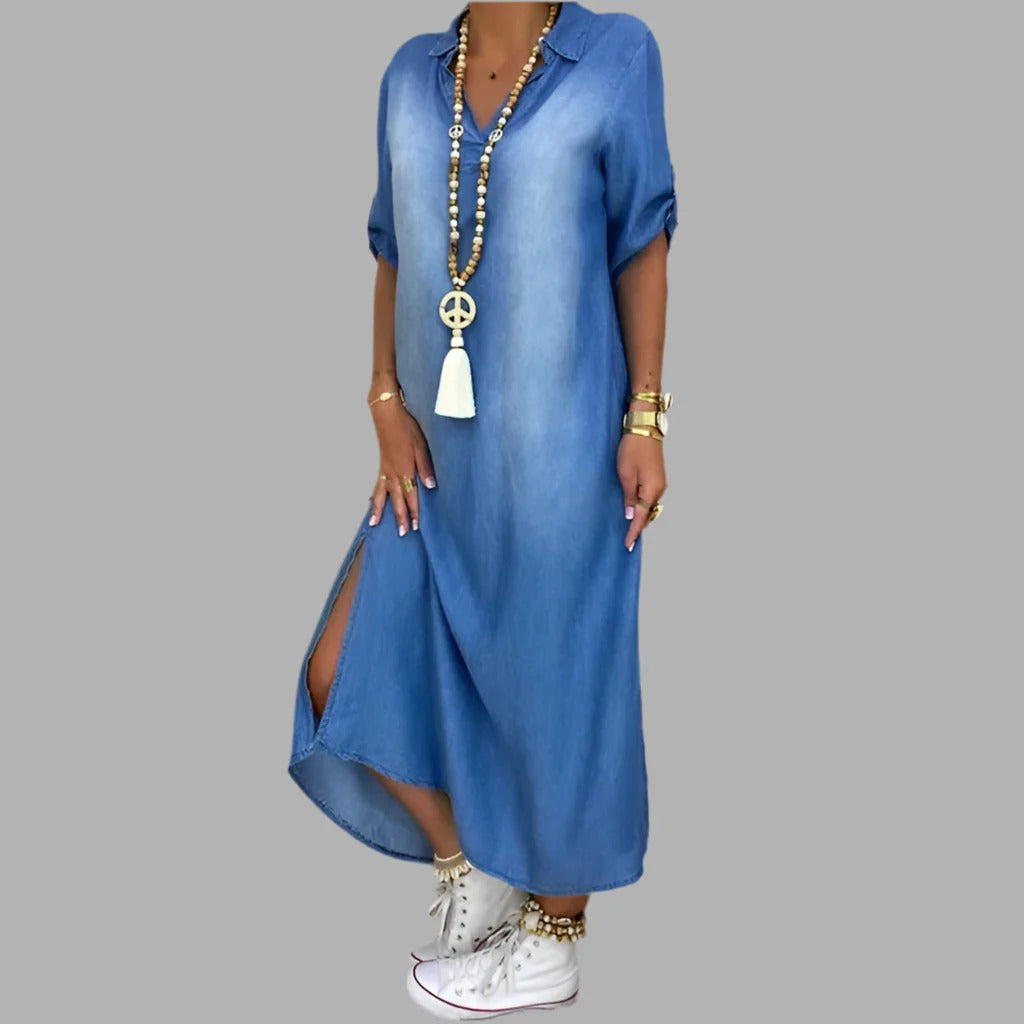 Agua | Vestido largo estilo vaquero