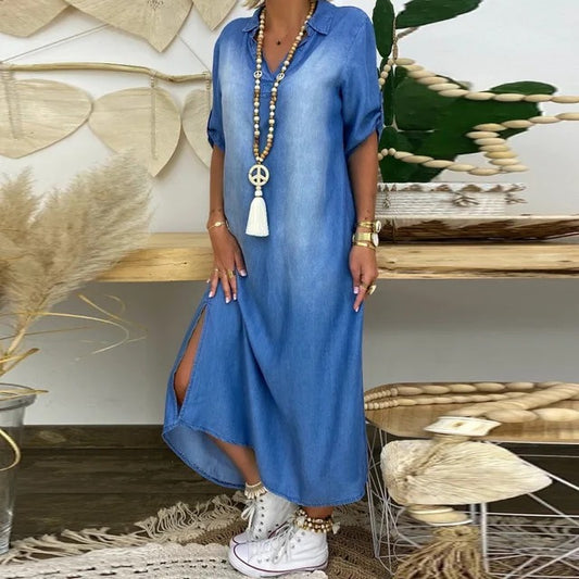 Agua | Vestido largo estilo vaquero